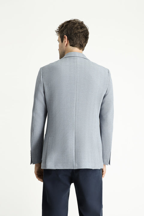 Blue 7 Drop Slim Fit Patterned Sport Jacket