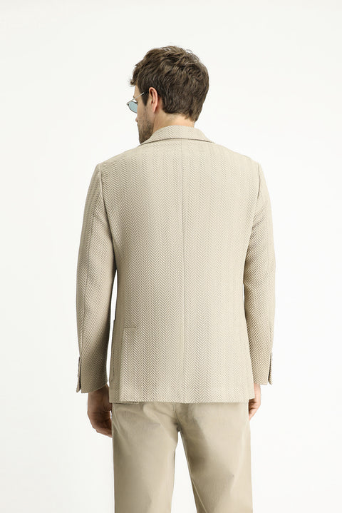 Light Mink 7 Drop Slim Fit Patterned Sport Jacket
