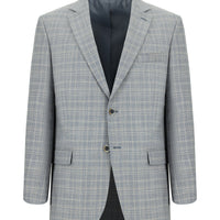 Blue 4 Drop Relaxed Fit Classic Plaid Jacket