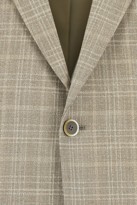 Medium Mink 4 Drop Relaxed Fit Classic Plaid Jacket