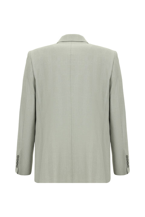 Light Grey 4 Drop Relaxed Fit Classic Plaid Waffle Jacket