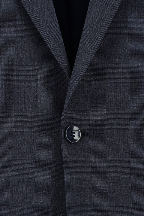 Dark Navy 6 Drop Regular Fit Standard Cut Classic Plaid Waffle Jacket