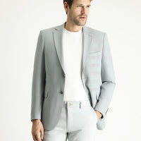 Light Blue 6 Drop Regular Fit Standard Cut Classic Plaid Waffle Jacket