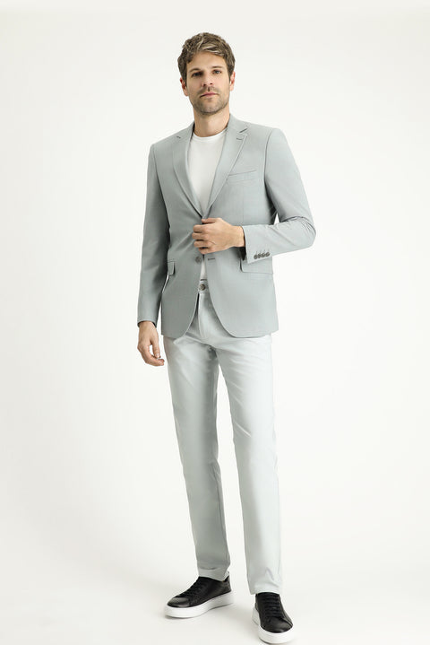Light Blue 4-Drop Relaxed Fit Classic Plaid Waffle Jacket