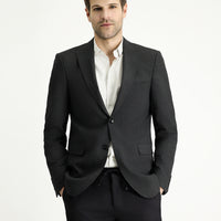 Dark Anthracite 6 Drop Regular Fit Standard Cut Classic Plaid Waffle Jacket