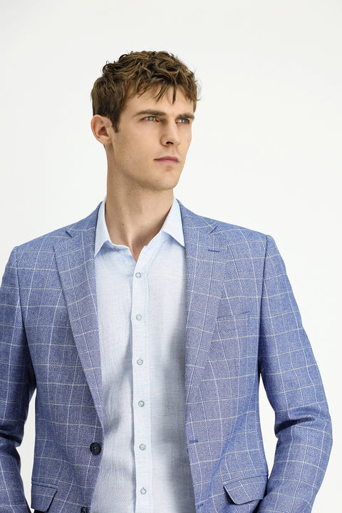 Dark Blue Classic Plaid Jacket