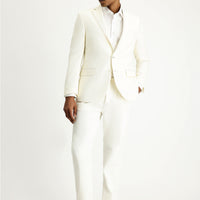 White 6 Drop Regular Fit Standard Cut Wool Patterned Sport Jacket