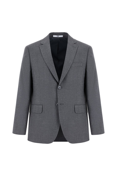 Dark Gray 4-Drop Relaxed Fit Classic Patterned Jacket