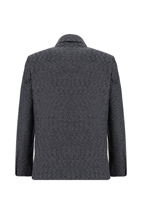 Black 7 Drop Super Slim Fit Extra Narrow Cut Patterned Jacket