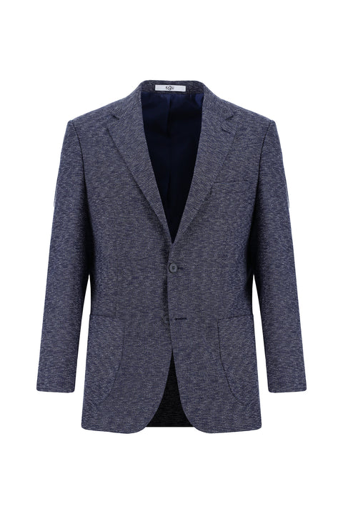 Dark Navy 4 Drop Relaxed Fit Patterned Jacket
