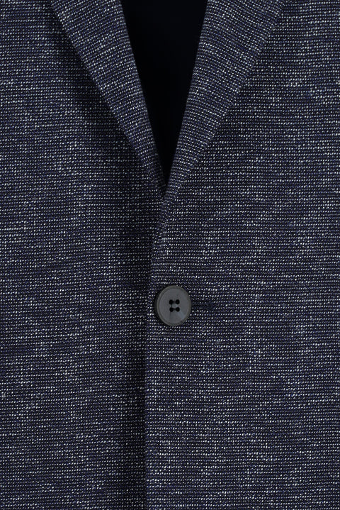 Dark Navy 7 Drop Super Slim Fit Extra Narrow Cut Patterned Jacket