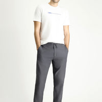 Dark Grey Regular Fit Standard Cut Elasticated Waist Drawstring Cotton Jogger Pants