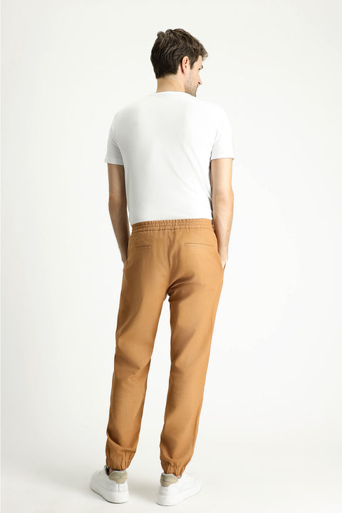 Taba Regular Fit Standard Cut Elasticated Waist Cotton Jogger Pants with Drawstring