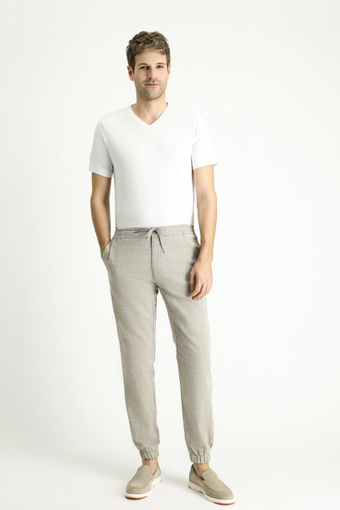 Dark Grey Regular Fit Standard Cut Elasticated Waist Cotton Jogger Sweatpants