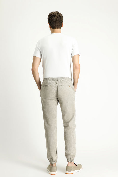 Dark Grey Regular Fit Standard Cut Elasticated Waist Cotton Jogger Sweatpants