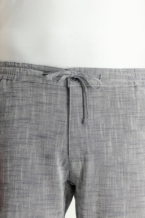 Dark Navy Regular Fit Standard Cut Elasticated Waist Cotton Jogger Pants with Drawstring