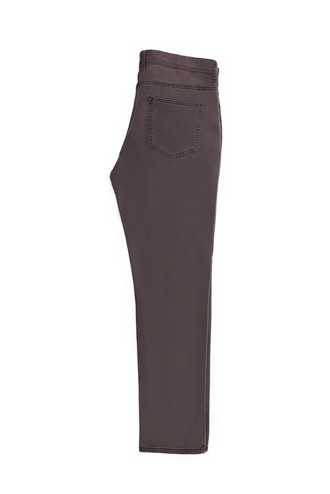 Dark Burgundy Relaxed Fit Stretch Denim Look Trousers