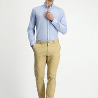 Light Beige Regular Fit Standard Cut Lycra Canvas / Chino Pants