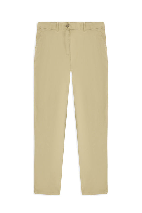 Light Beige Regular Fit Standard Cut Lycra Canvas / Chino Pants
