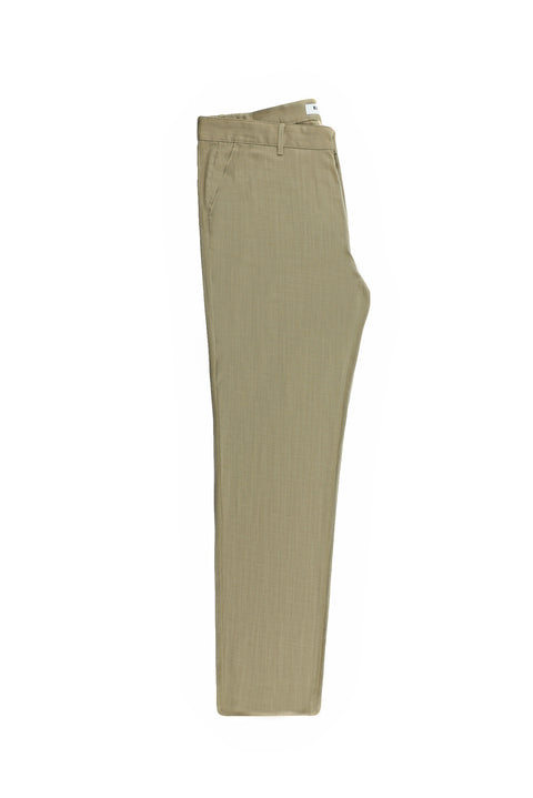 Koyu Vizon Relaxed Fit Rahat Kesim Keten Karışımlı Kanvas / Chino Pantolon
