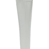 Light Grey 7 Drop Slim Fit Narrow Cut Patterned Elastic Waist Drawstring Lycra Classic Fabric Trousers