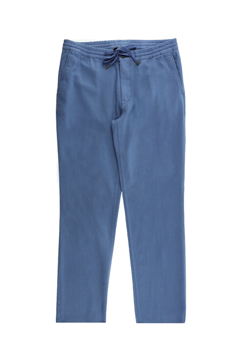 Light Blue Regular Fit Standard Cut Cotton Canvas / Chino Trousers
