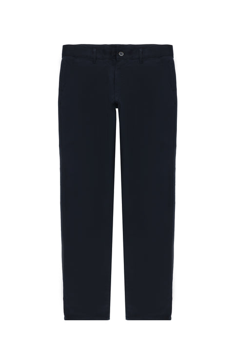 Dark Navy Regular Fit Standard Cut Lycra Canvas / Chino Trousers