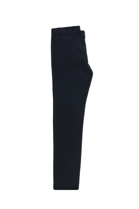 Dark Navy Regular Fit Standard Cut Lycra Canvas / Chino Trousers