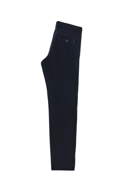 Dark Navy Regular Fit Standard Cut Lycra Canvas / Chino Trousers