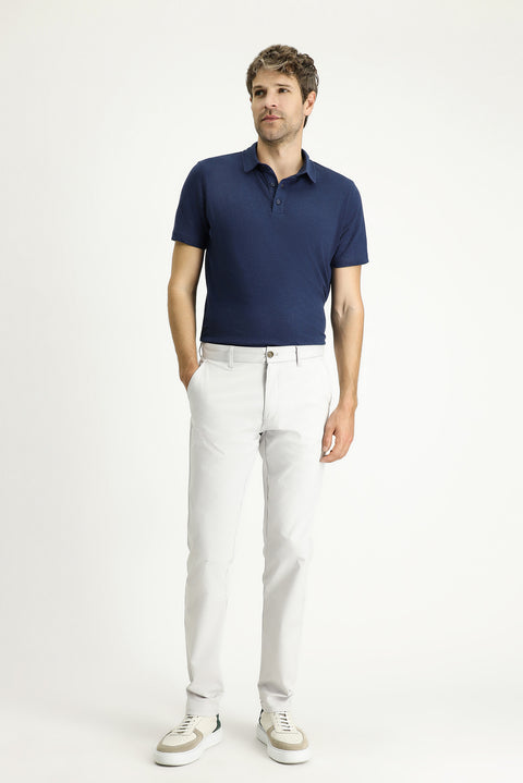 Stone Regular Fit Standard Cut Lycra Canvas / Chino Trousers
