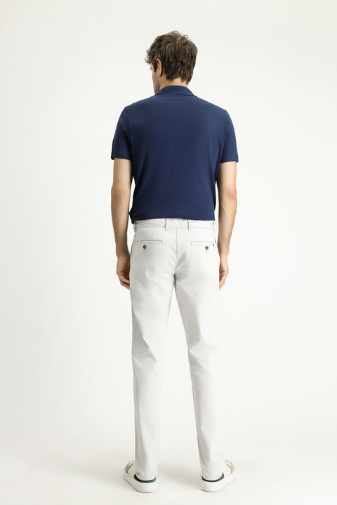 Stone Regular Fit Standard Cut Lycra Canvas / Chino Trousers