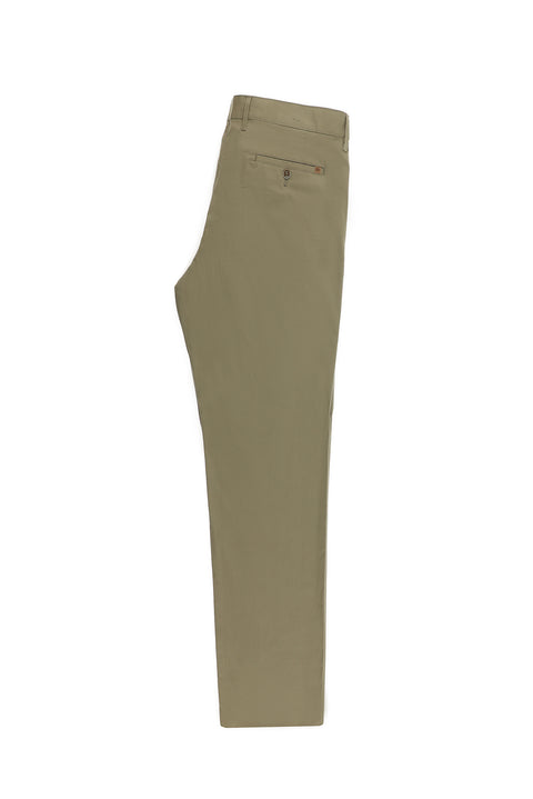 Dark Mink Regular Fit Standard Cut Lycra Canvas / Chino Trousers