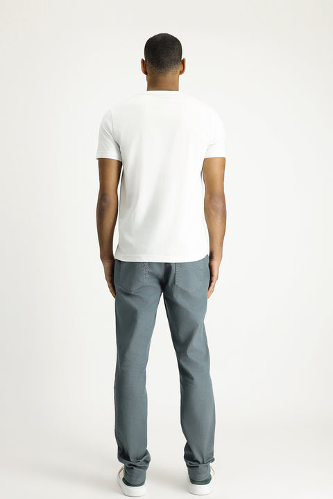 Petrol Green Regular Fit Standard Cut Elasticated Waist Stretchy Canvas / Chino Trousers