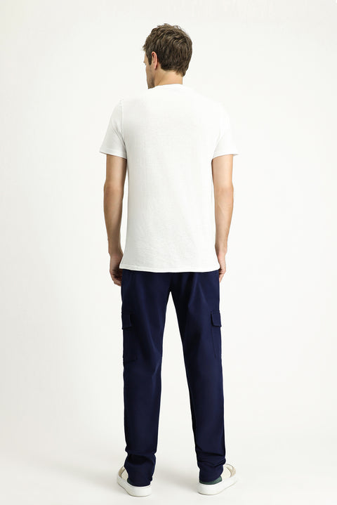 Light Navy Regular Fit Standard Cut Stretchy Cargo Pants