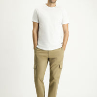 Medium Beige Regular Fit Standard Cut Lycra Cargo Pants