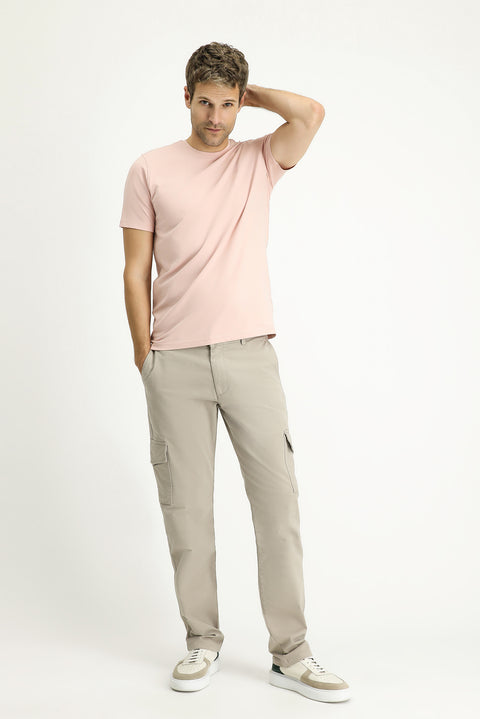 Light Mink Regular Fit Standard Cut Lycra Cargo Pants