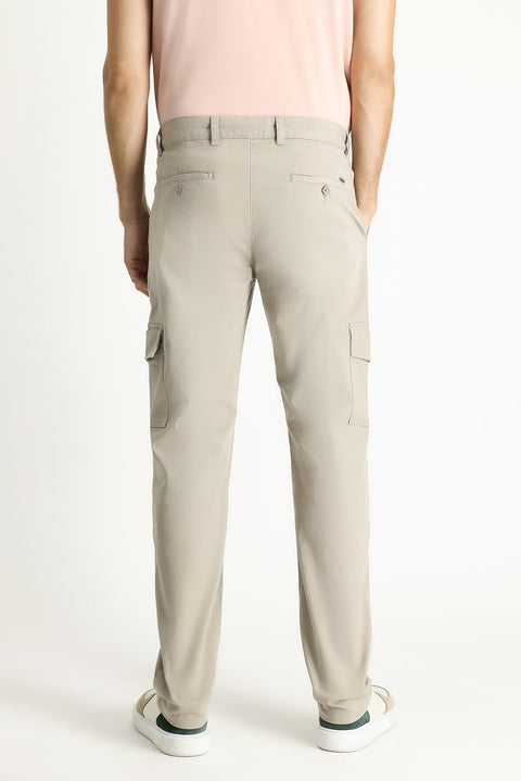 Light Mink Regular Fit Standard Cut Lycra Cargo Pants