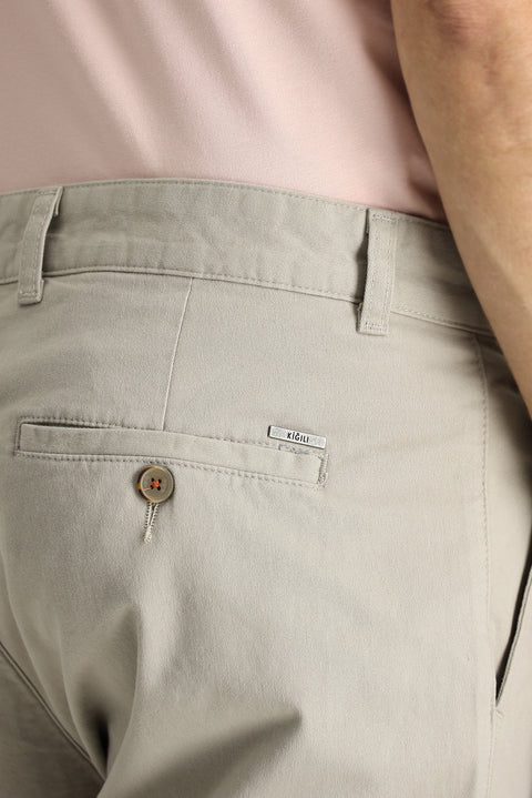 Light Mink Regular Fit Standard Cut Lycra Cargo Pants
