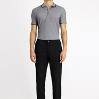 Siyah Regular Fit Standart Kesim Beli Lastikli Likralı Kanvas / Chino Pantolon