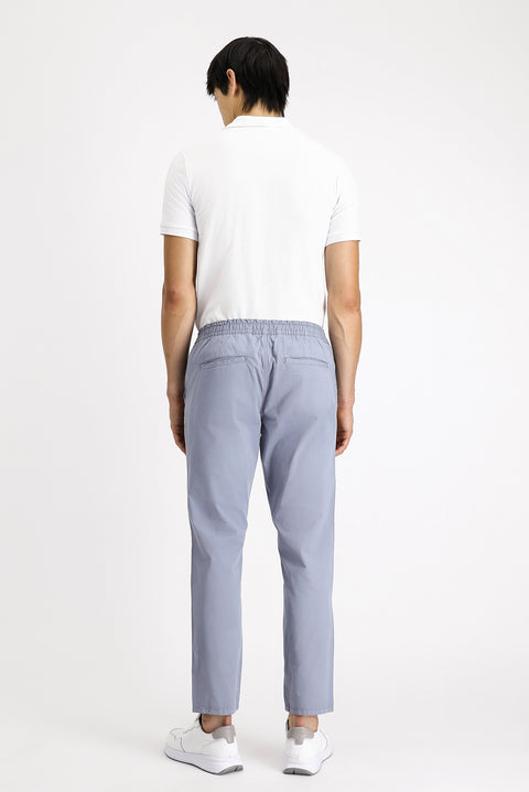 Havacı Mavi Regular Fit Standart Kesim Beli Lastikli Likralı Kanvas / Chino Pantolon