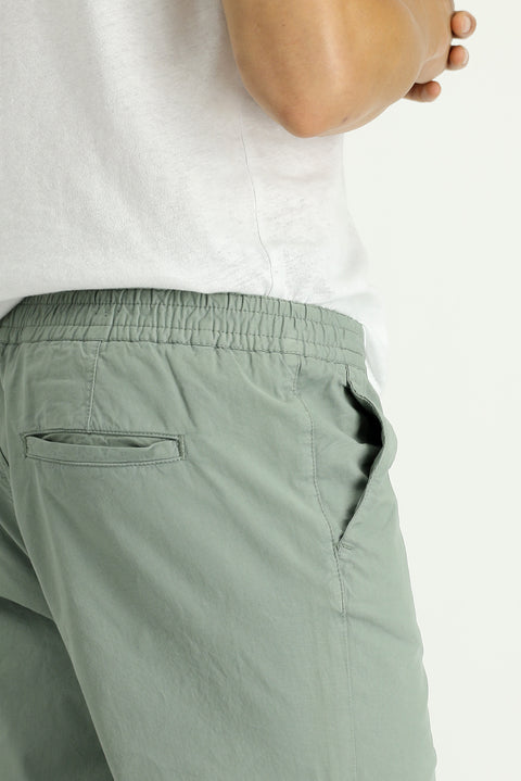 Çağla Yeşili Regular Fit Standart Kesim Beli Lastikli Likralı Kanvas / Chino Pantolon