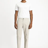 Light Mink Regular Fit Standard Cut Elasticated Waist Stretchy Canvas / Chino Trousers