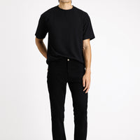Black Regular Fit Standard Cut Lycra Canvas / Chino Trousers