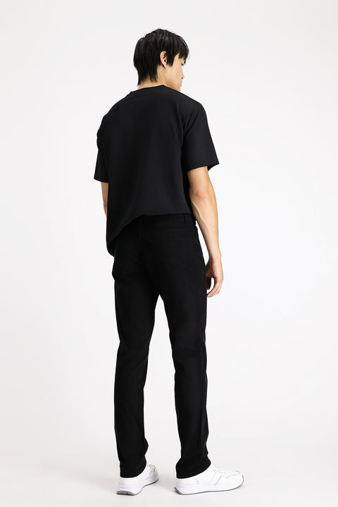 Black Regular Fit Standard Cut Lycra Canvas / Chino Trousers
