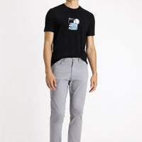 Medium Grey Regular Fit Standard Cut Lycra Canvas / Chino Trousers
