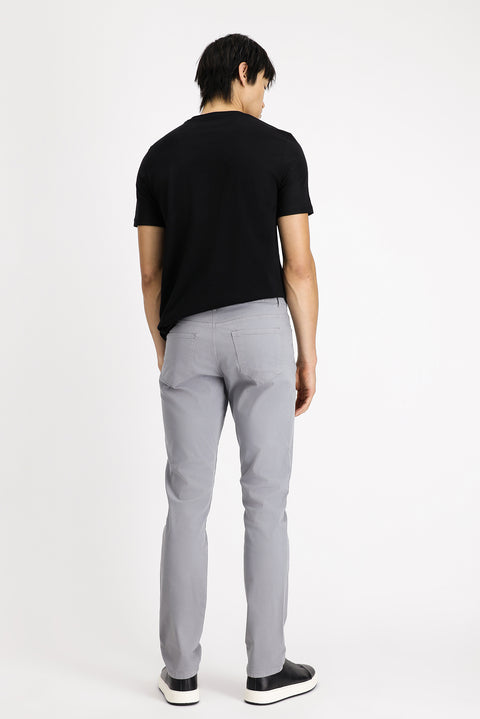 Medium Grey Regular Fit Standard Cut Lycra Canvas / Chino Trousers