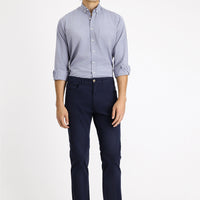Dark Navy Regular Fit Standard Cut Lycra Canvas / Chino Trousers