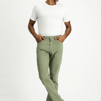 Orta Haki Regular Fit Standart Kesim Likralı Kanvas / Chino Pantolon