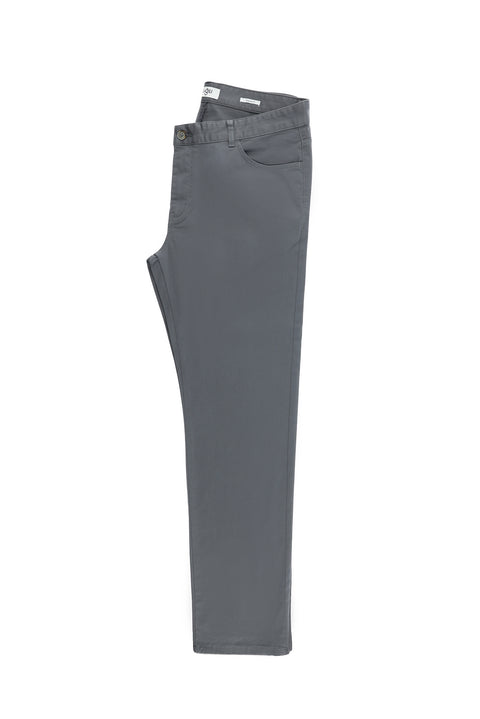 Mid Grey Relaxed Fit Stretch Canvas / Chino Trousers