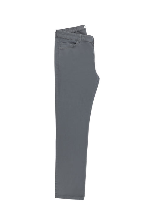 Mid Grey Relaxed Fit Stretch Canvas / Chino Trousers